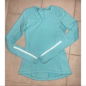 Blue Striped Lululemon Long Sleeve Top Size 6